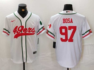 Men's NFL San Francisco 49ers #97 Nick Bosa White Mexico Cool Base Stitched Nike Baseball Jersey