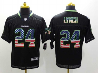 Men's NFL Seattle Seahawks #24 Terry Bradshaw Black USA Flag Football Stitched Jersey