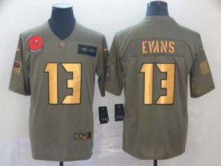 Men's NFL Tampa Bay Buccaneers #13 Mike Evans Salute to Service Nike Olive Gold Stitched Jersey