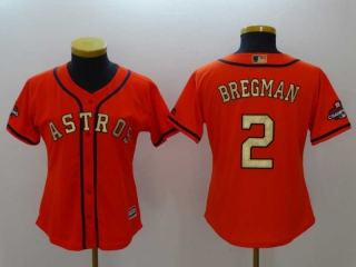 Women's MLB Houston Astros #2 Alex Bregman Dark Orange 2022 World Series Champions Cool Base Baseball Jersey