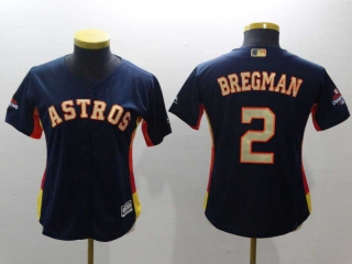 Women's MLB Houston Astros #2 Alex Bregman Navy 2022 World Series Champions Cool Base Baseball Jersey