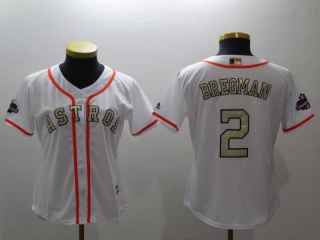 Women's MLB Houston Astros #2 Alex Bregman White 2022 World Series Champions Cool Base Baseball Jersey