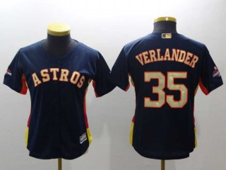 Women's MLB Houston Astros #35 Justin Verlander Navy 2022 World Series Champions Cool Base Baseball Jersey