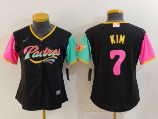 Women's MLB San Diego Padres #7 Ha Seong Kim Black 2023 City Connect Cool Base Stitched Baseball Jersey