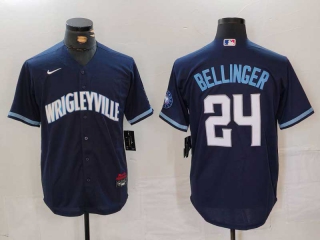 Men's MLB Chicago Cubs #24 Cody Bellinger Navy City Connect Limited Stitched Baseball Jersey