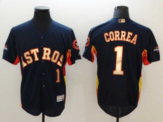 Men's MLB Houston Astros #1 Carlos Correa Navy 2022 World Series Champions Flex Base Nike Baseball Jersey