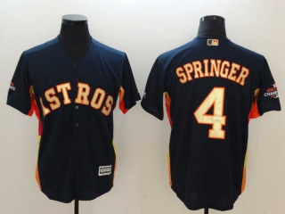 Men's MLB Houston Astros #4 George Springer Navy 2022 World Series Champions Cool Base Nike Baseball Jersey