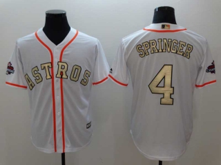 Men's MLB Houston Astros #4 George Springer White 2022 World Series Champions Cool Base Nike Baseball Jersey