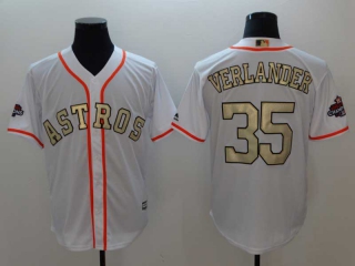 Men's MLB Houston Astros #35 Justin Verlander White 2022 World Series Champions Cool Base Nike Baseball Jersey