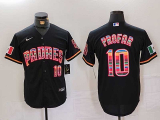 Men's MLB San Diego Padres #10 Jurickson Profar Black Mexico Cool Base Stitched Baseball Jersey