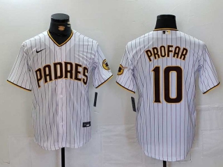 Men's MLB San Diego Padres #10 Jurickson Profar White 2024 Home Limited Baseball Stitched Jersey