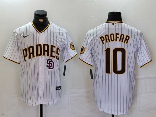 Men's MLB San Diego Padres #10 Jurickson Profar White Logo 2024 Home Limited Baseball Stitched Jersey