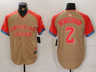 Men's American League #2 Gunnar Henderson Nike Cream 2024 MLB All-Star Game Limited Stitched Jersey