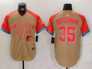 Men's American League #35 Adley Rutschman Nike Cream Logo 2024 MLB All-Star Game Limited Stitched Jersey