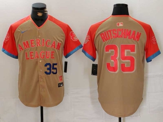 Men's American League #35 Adley Rutschman Nike Cream Blue Number 2024 MLB All-Star Game Limited Stitched Jersey