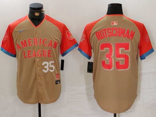 Men's American League #35 Adley Rutschman Nike Cream White Number 2024 MLB All-Star Game Limited Stitched Jersey