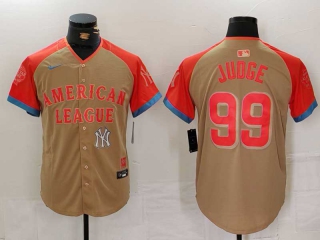 Men's American League #99 Aaron Judge Nike Cream Logo 2024 MLB All-Star Game Limited Stitched Jersey