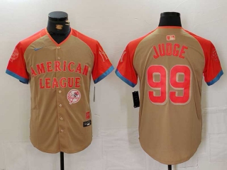 Men's American League #99 Aaron Judge Nike Cream Logo 2024 MLB All-Star Game Limited Stitched Jerseys