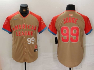 Men's American League #99 Aaron Judge Nike Cream White Number 2024 MLB All-Star Game Limited Stitched Jersey