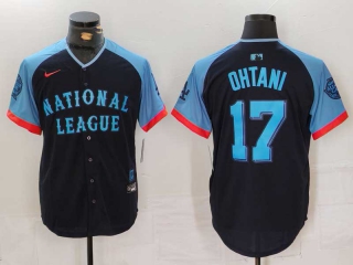 Men's National League #17 Shohei Ohtani Nike Navy 2024 MLB All-Star Game Limited Stitched Jersey