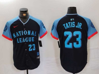 Men's National League #23 Fernando Tatís Jr. Nike Navy Blue Number 2024 MLB All-Star Game Limited Stitched Jersey