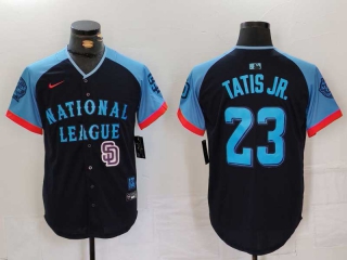 Men's National League #23 Fernando Tatís Jr. Nike Navy Logo 2024 MLB All-Star Game Limited Stitched Jersey