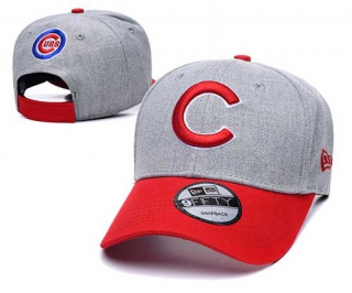 MLB Chicago Cubs New Era Curved Brim Back Patch 9FIFTY Snapback Hat Gray Red 2015