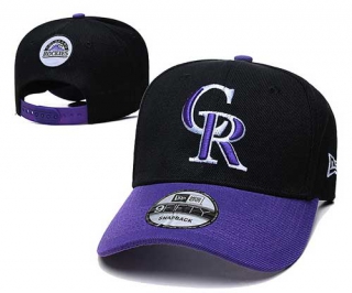 MLB Colorado Rockies New Era Curved Brim Back Patch 9FIFTY Snapback Hat Black Purple 2018