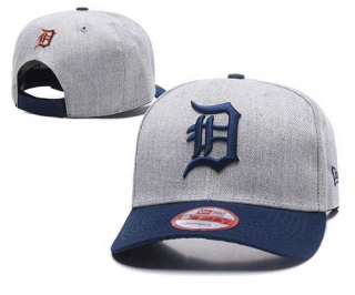 MLB Detroit Tigers New Era Curved Brim Back Patch 9FIFTY Snapback Hat Gray Navy 2028