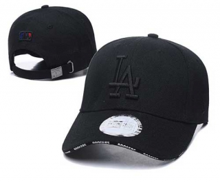 MLB Los Angeles Dodgers New Era Curved Brim 9FORTY Adjustable Hat Black On Black 2305