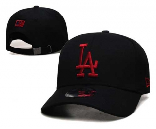 MLB Los Angeles Dodgers New Era Curved Brim 9FORTY Adjustable Hat Black Red 2307