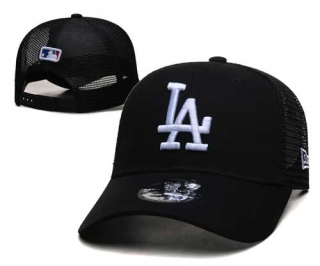 MLB Los Angeles Dodgers New Era Curved Brim Mesh Trucker 9FORTY Snapback Hat Black 2318