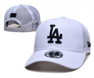 MLB Los Angeles Dodgers New Era Curved Brim Mesh Trucker 9FORTY Snapback Hat White 2325