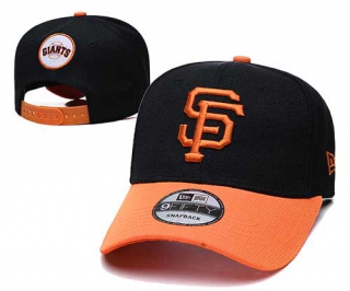 MLB San Francisco Giants New Era Curved Brim Back Patch 9FIFTY Snapback Hat Black Orange 2035