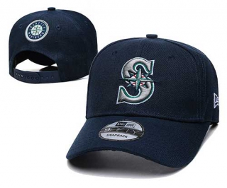 MLB Seattle Mariners New Era Curved Brim Back Patch 9FIFTY Snapback Hat Navy 2025