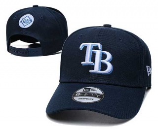 MLB Tampa Bay Rays New Era Curved Brim Back Patch 9FIFTY Snapback Hat Navy 2008