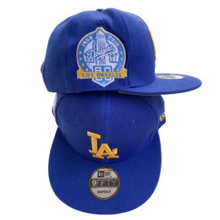 MLB Los Angeles Dodgers New Era 60th Anniversary Side Patch 9FIFTY Snapback Hat Royal Gold 2334