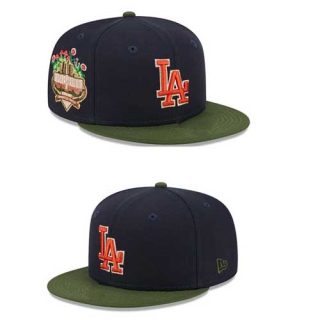 MLB Los Angeles Dodgers New Era Sprouted Side Patch 9FIFTY Snapback Hat Navy Olive 2352