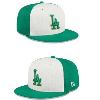 MLB Los Angeles Dodgers New Era St. Patrick's Day 2024 9FIFTY Snapback Hat White Green 2353