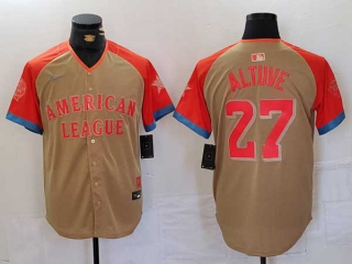 Men's MLB Houston Astros #27 Jose Altuve Cream 2024 All Star American League Limited Stitched Nike Jersey