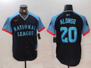 Men's MLB New York Mets #20 Pete Alonso Navy 2024 All Star National League Limited Stitched Nike Jersey