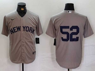 Men's MLB New York Yankees #52 CC Sabathia Grey Cool Base Stitched Nike Baseball Jersey