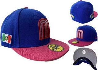 New Era Mexico World Baseball Classic 59FIFTY Fitted Hat Royal Pink 4004