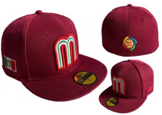 New Era Mexico World Baseball Classic 59FIFTY Fitted Hat Wine 4005