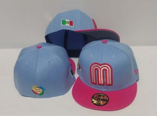 New Era Mexico World Baseball Classic 59FIFTY Fitted Hat Light Blue Pink 1007