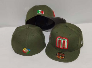 New Era Mexico World Baseball Classic 59FIFTY Fitted Hat Olive Green 1009