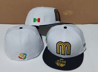 New Era Mexico World Baseball Classic 59FIFTY Fitted Hat White Black 1011