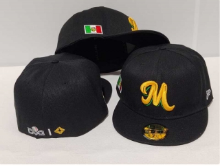 New Era Mexico Baseball Caribbean Series Side Patch 59FIFTY Fitted Hat Black Gold 1014