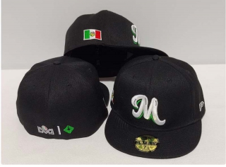 New Era Mexico Baseball Caribbean Series Side Patch 59FIFTY Fitted Hat Black White 1015