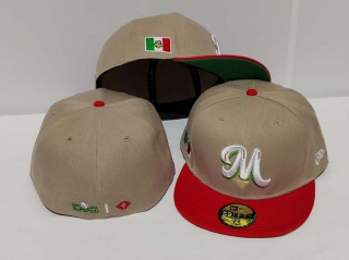 New Era Mexico Baseball Caribbean Series Side Patch 59FIFTY Fitted Hat Khaki Red 1018